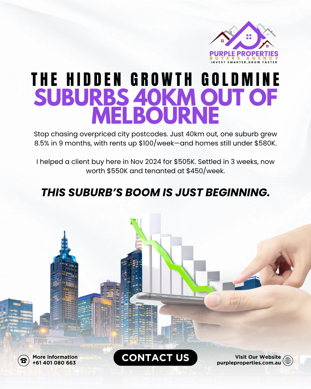 Purple Properties marketing poster