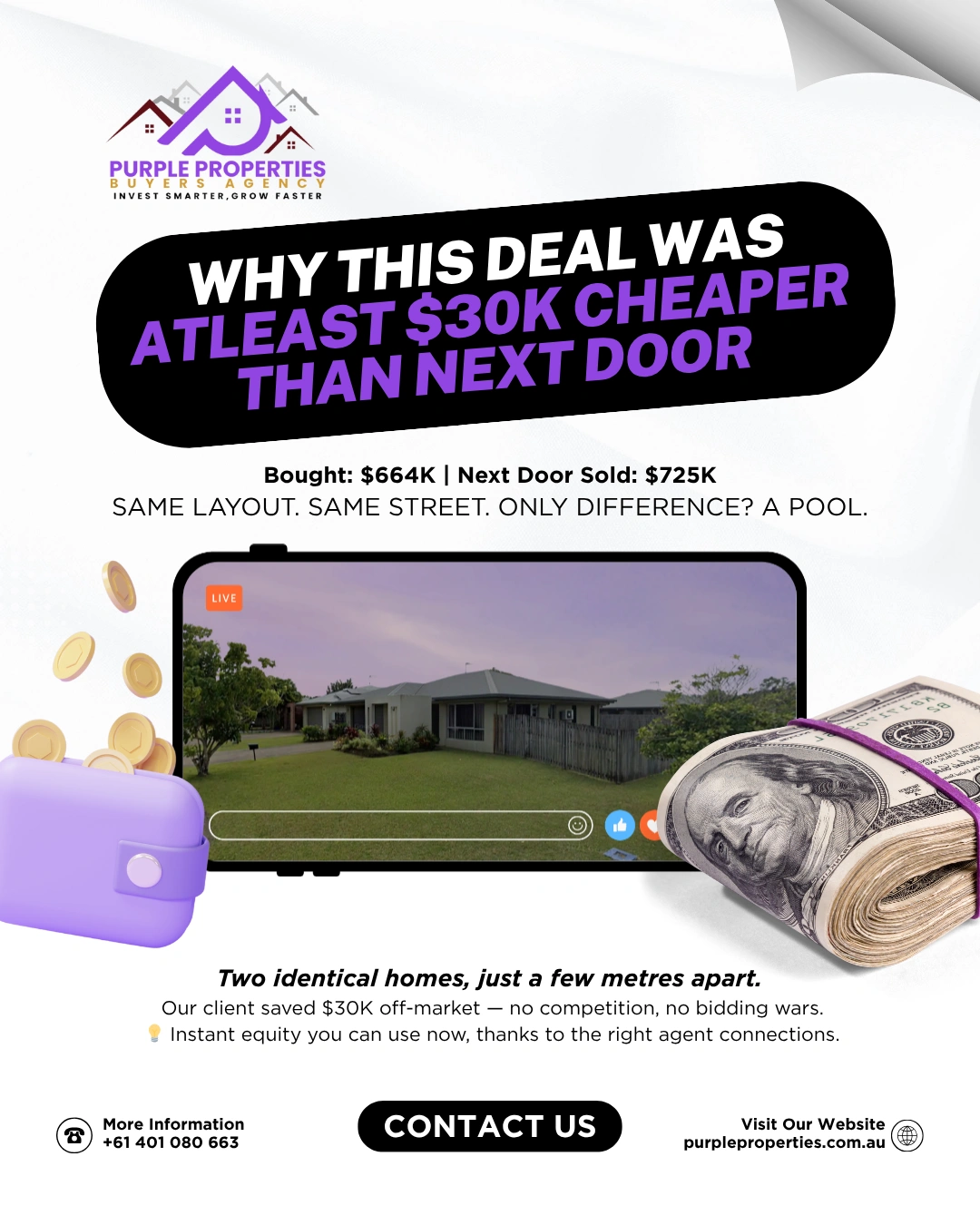 Purple Properties marketing poster