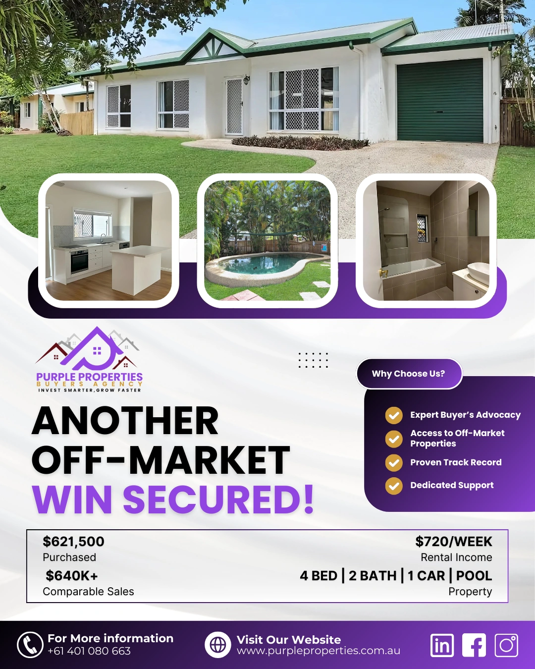 Purple Properties advertising poster